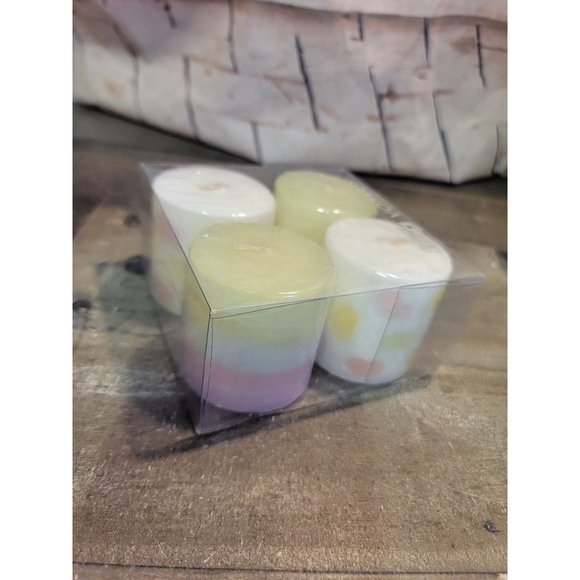 Tag Votives Easter spring candle set pink green blue white - Picture 4 of 7